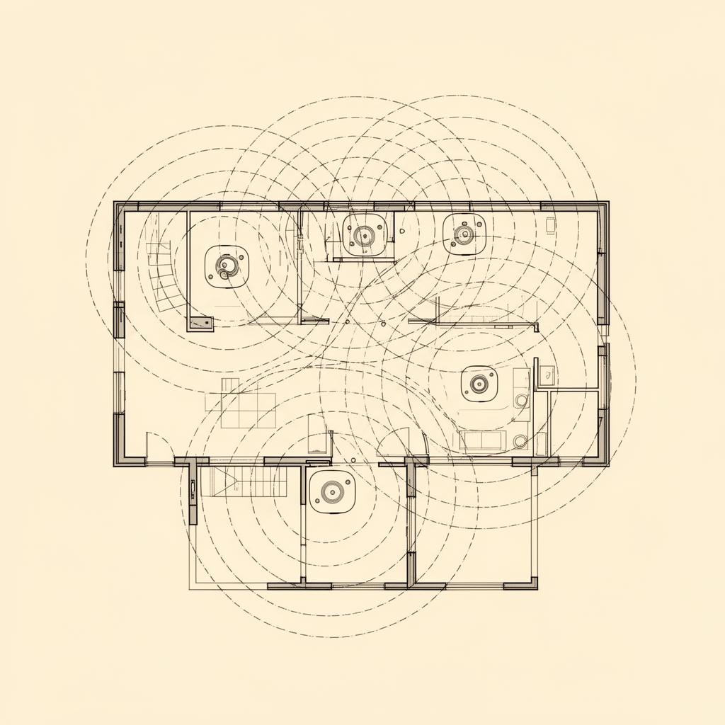 Wired & Wireless Network — architectural drawing